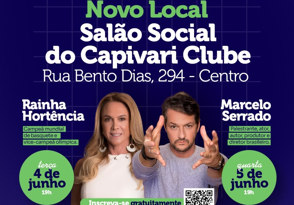 Hortência e Marcelo Serrado fazem lançamento da Escola do Legislativo da Câmara de Capivari