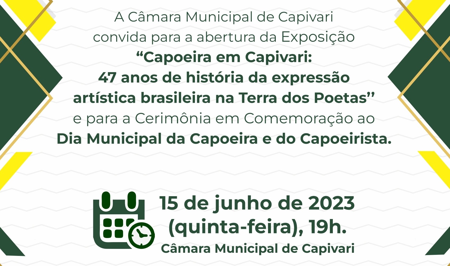 Dia Municipal da Capoeira será comemorado na Câmara de Capivari na próxima semana