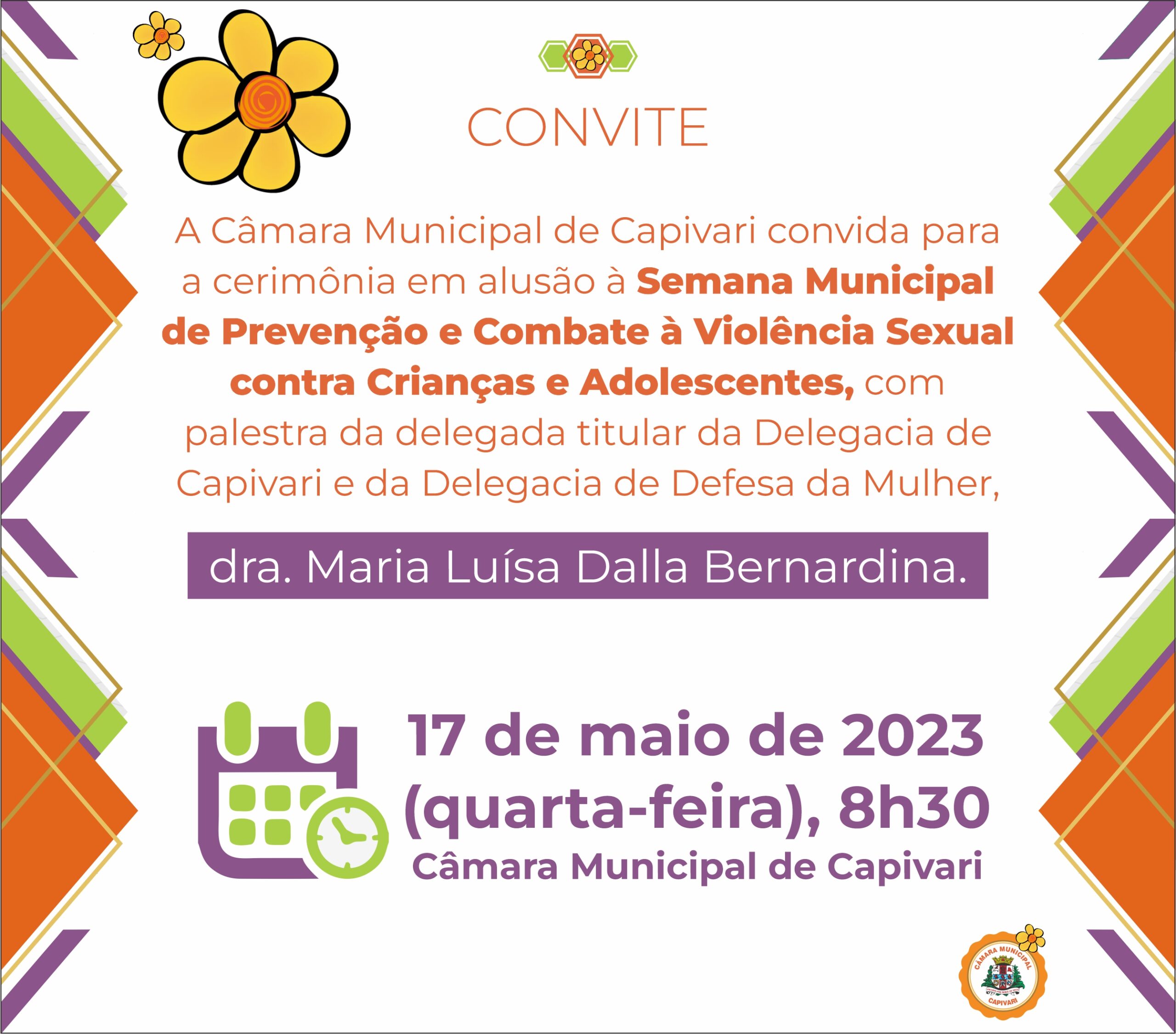 Câmara de Capivari promove palestra sobre prevenção à violência sexual contra crianças e adolescentes