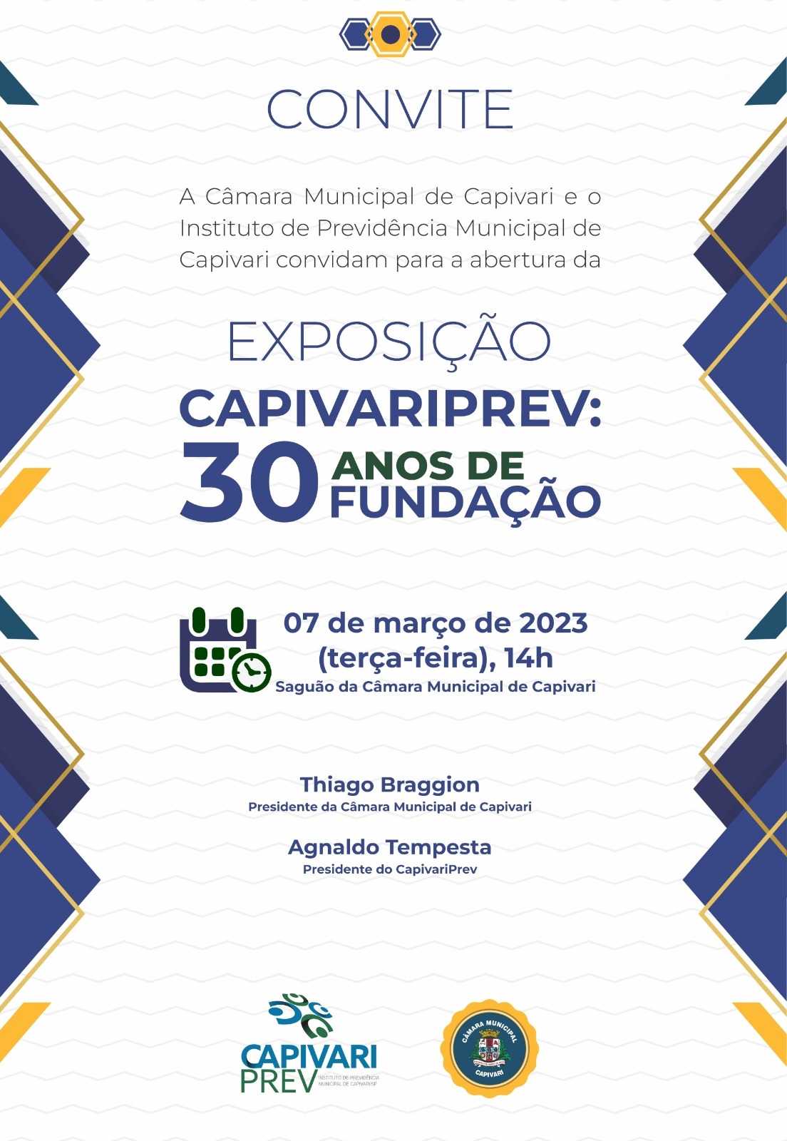 <strong>Câmara Municipal de Capivari e CapivariPrev promovem exposição sobre os 30 anos de fundação do instituto</strong>