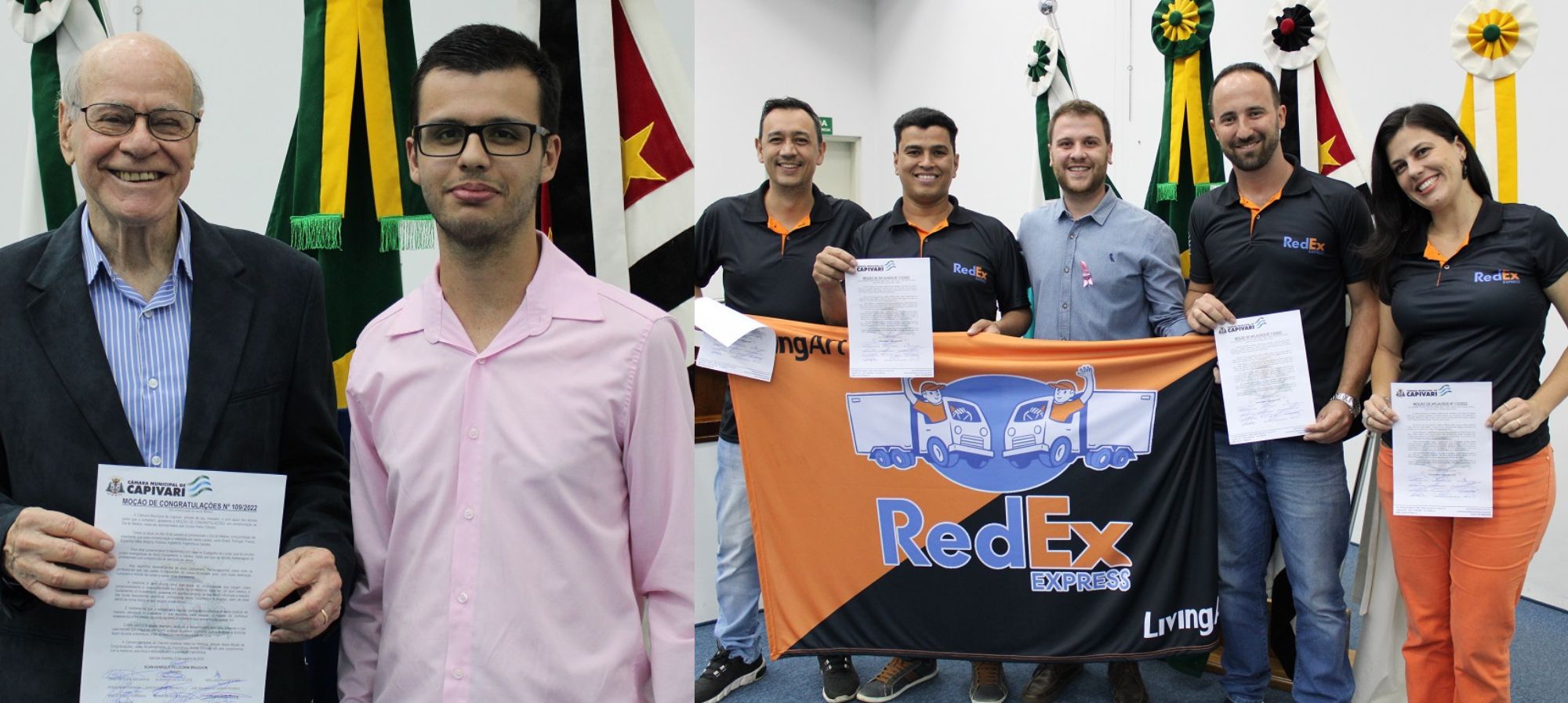 Pedro Ortolani e equipe RedEx recebem homenagens na Câmara Municipal de Capivari
