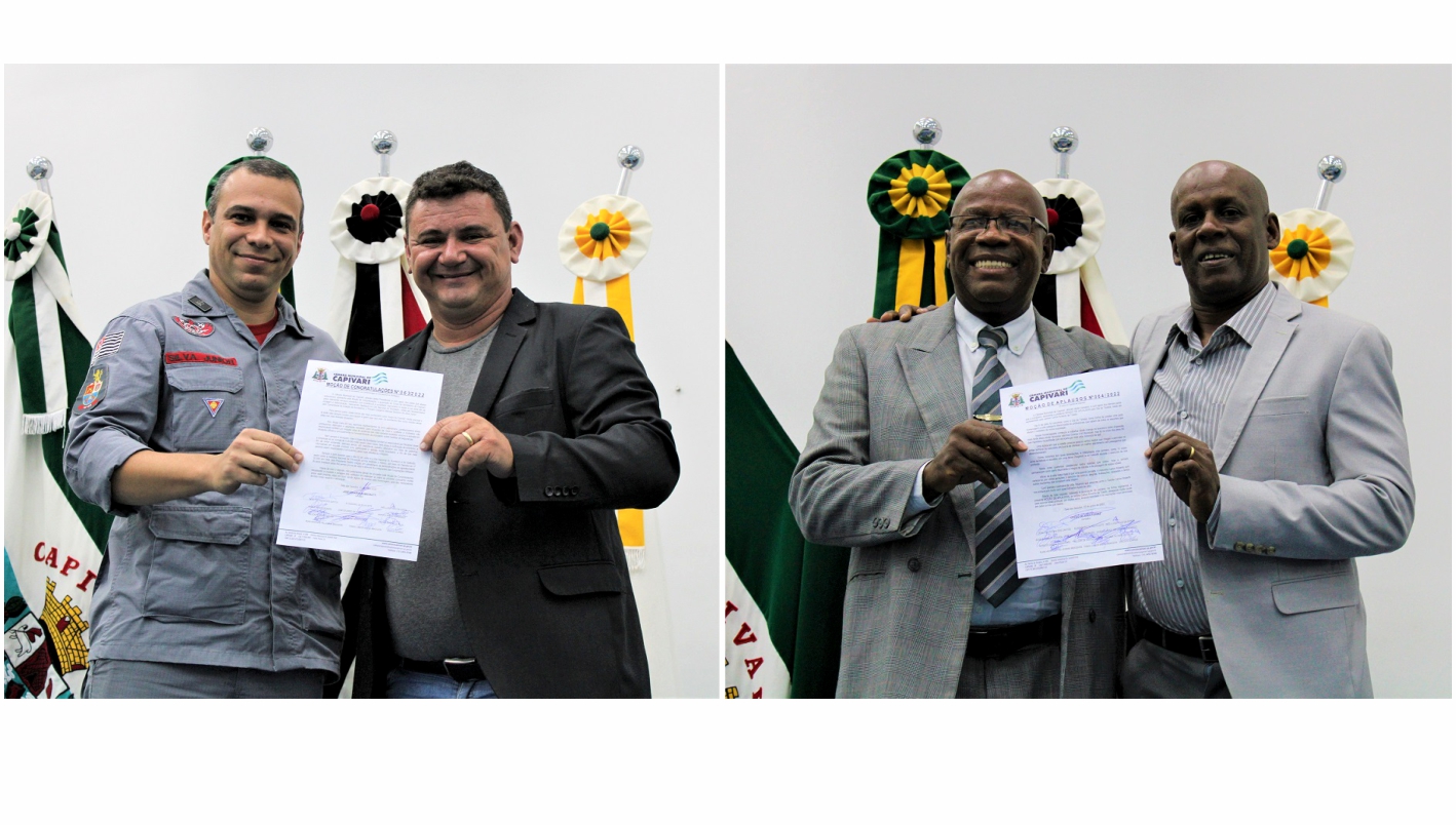 Câmara Municipal de Capivari presta homenagens pelo Dia do Bombeiro e Dia do Taxista